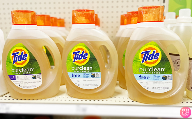 Tide Plant Based Laundry Detergents on a Shelf