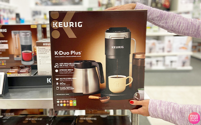 https://www.freestufffinder.com/wp-content/uploads/2023/04/Tina-Holding-Keurig-K-Duo-Plus-Single-Serve-Carafe-Coffee-Maker-at-Kohls.jpg