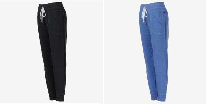 Tommy Hilfiger Womens Joggers Tommy Black and Chambray Heather Colors