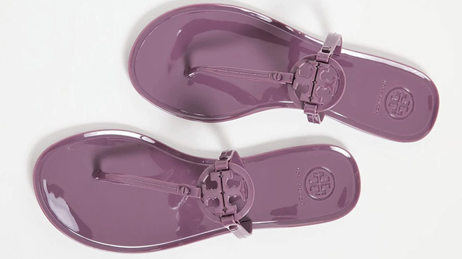 Tory Burch Flat Thong in Vintage Eggplant Color