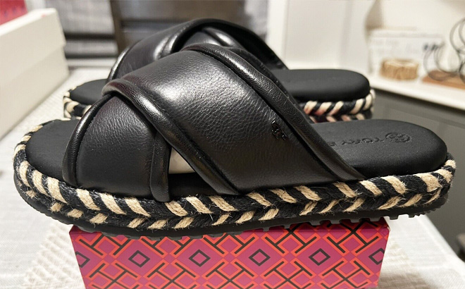 Tory Burch Women's Cross Espadrille Slide Sandal