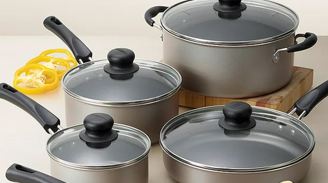 Tramontina 9 Piece Non Stick Cookware Set in Beige