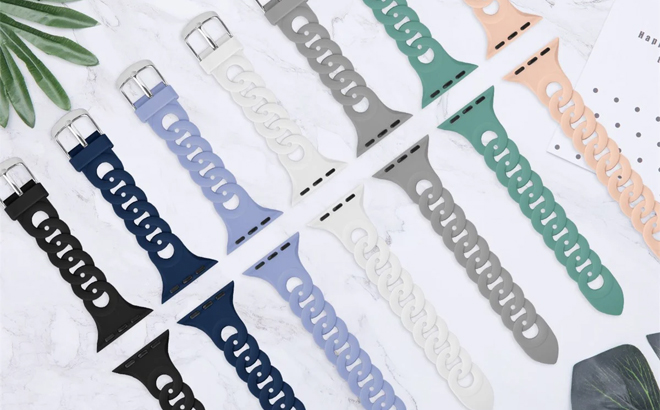 Twisted Loop Silicone Apple Watch Bands in Many Colors