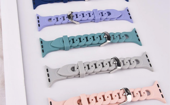 Twisted Loop Silicone Apple Watch Bands in Various Colors