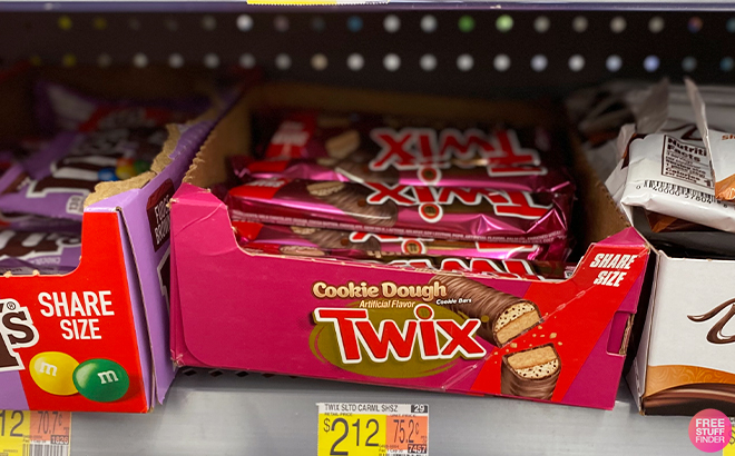 Twix Cookie Dough Milk Chocolate Bar On A Shelf