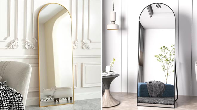 Two Different Colors of Arched Full Length Floor Mirror