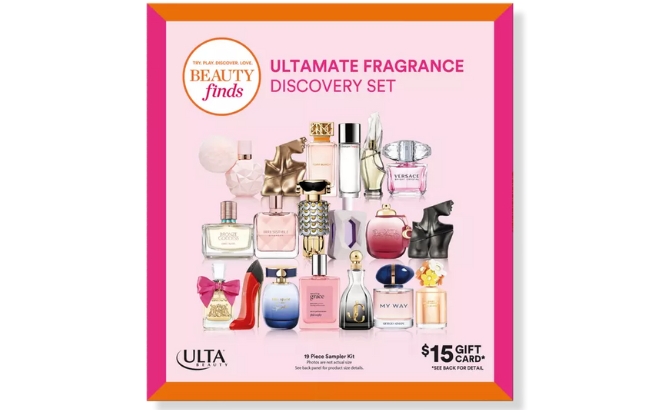 ULTA Ultamate Fragrance Discovery Set Box on a White Background ULTA Ultamate Fragrance Discovery Set Box on a White Background