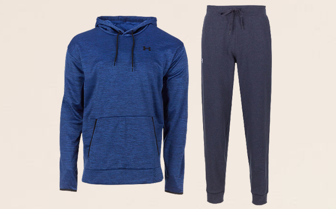 Under Armour Mens Hoodie Joggers Bundle on a Beige Background