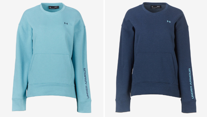 Under Armour Womens Shoreline Terry Crew on a Gray Background Under Armour Womens Shoreline Terry Crew on a Gray Background