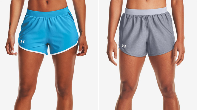 Under Armour Womens Shorts in Blue and Gray