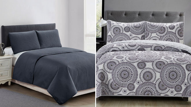 Universal Home Fashions Stitch Quilt Set and Universal Home Fashions Reversible Quilt Set