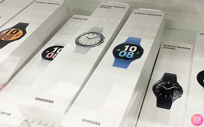 Various Samsung Galaxy Smartwatch Inside a Shelf