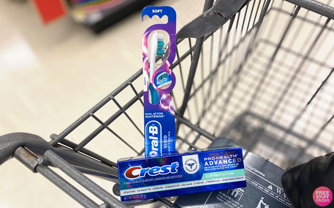 Walgreens Oral B Vivid Whitening Toothbrush Crest Pro Health Advanced Gum Protection Toothpaste Cart