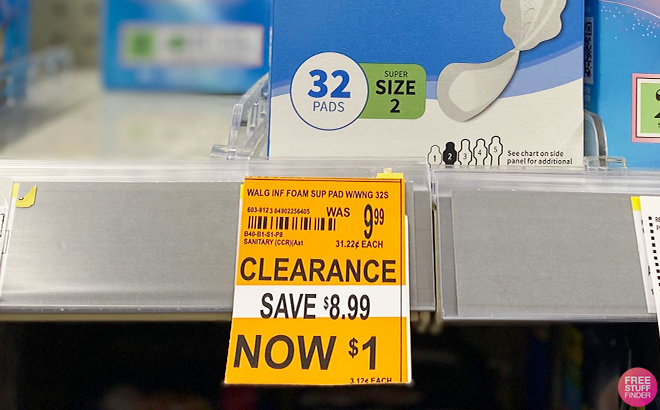 Walgreens Super Ultra Thin Foam 32 Count Pads Clearance Tag Walgreens Super Ultra Thin Foam 32 Count Pads Clearance Tag