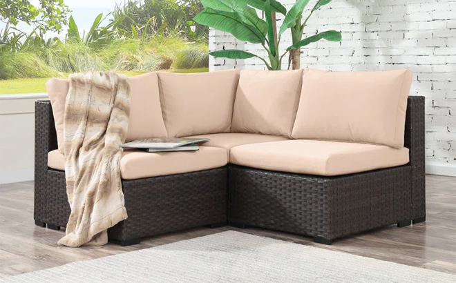 Wicker 3 Person Seating Group with Cushions at Wayfair