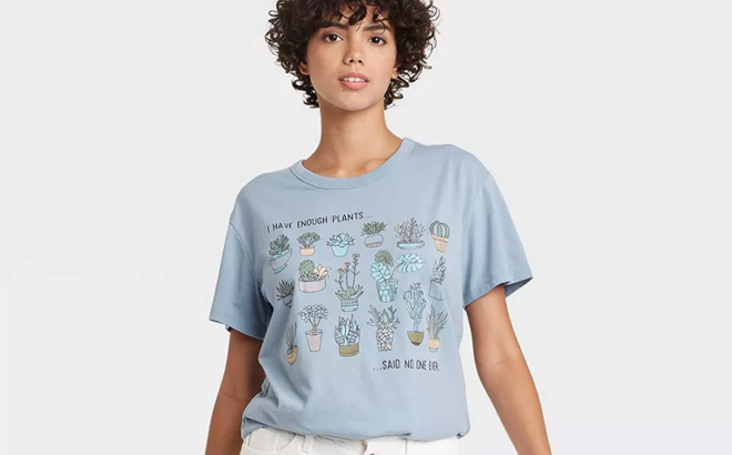 Womens Enough Plants Short Sleeve Graphic T Shirt