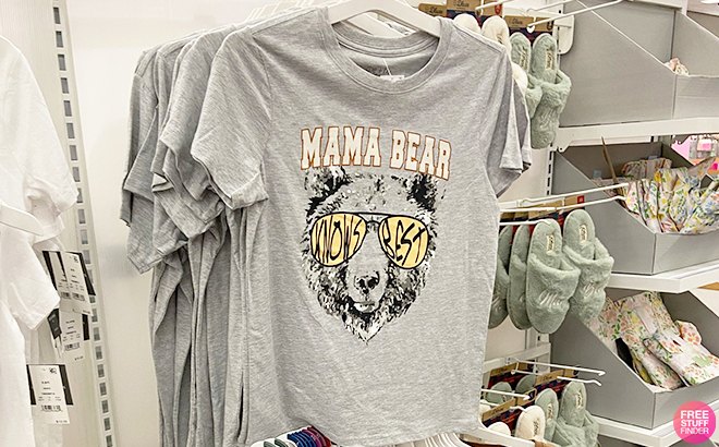 Womens Mama Bear Short Sleeve Graphic T Shirt