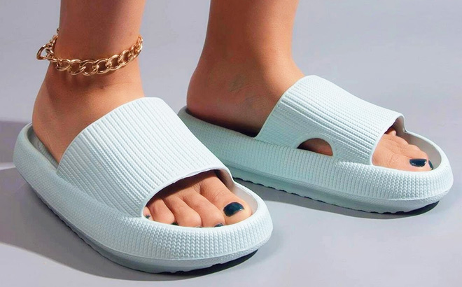 Women's Slides Light Blue Women's Slides Light Blue