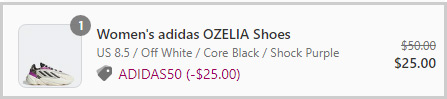 Womens adidas OZELIA Shoes Checkout Screenshot