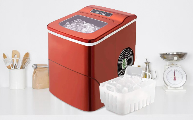 YUKOOL 26 Lb Daily Production Bullet Ice Portable Ice Maker Part number WF Z5880 RED