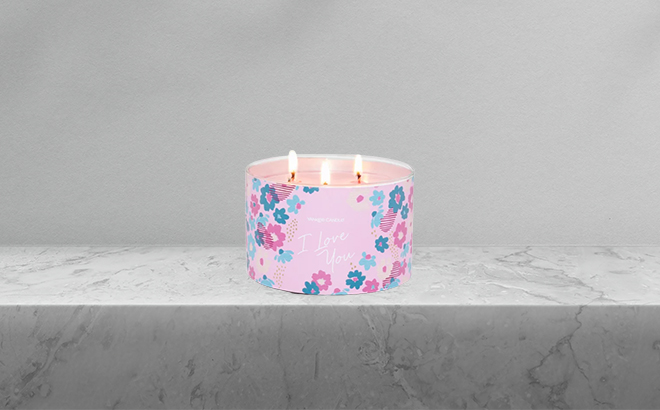 Yankee I love You 3 Wick Candle In Wild Orchid Scent