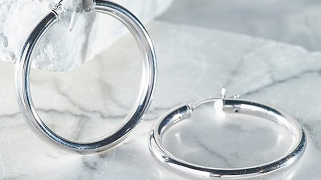 Yeidid International Sterling Silver Hoop Earrings