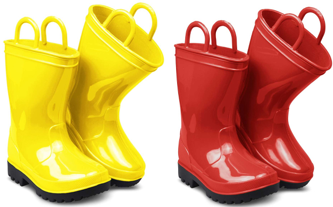 Zoogs Kids Yellow and Red Rain Boots