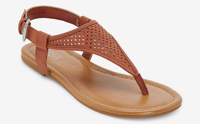 a n a Womens Sabrina T Strap Flat Sandals Terracotta
