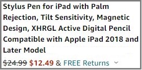 iPad Stylus Pen Checkout Summary at Amazon