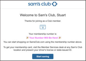 sams club membership screenshot