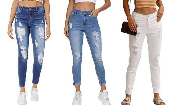 Women's Skinny Ripped Jeans