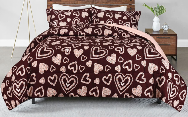 Print 3-Piece Comforter Sets Hearts