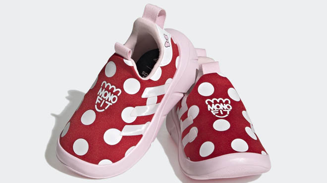 Adidas Disney Kids Monofit Slip on Shoes on Gray Background