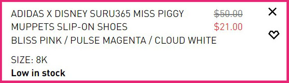 Adidas Disney Suru365 Miss Piggy Muppets Shoes Checkout Summary