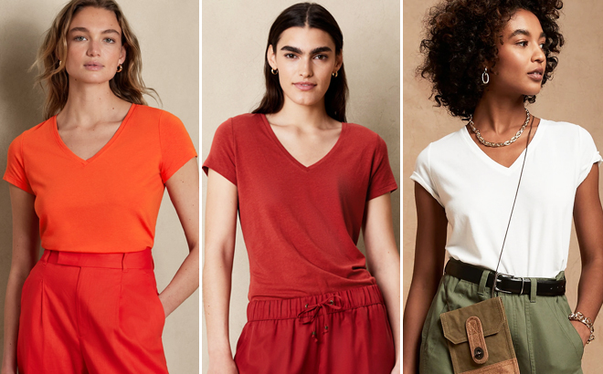 Banana Republic Factory Womens Timeless T Shirts in different colors