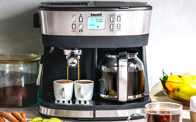 Bella Pro 19 Bar Espresso and 10 Cup Drip Coffee Maker
