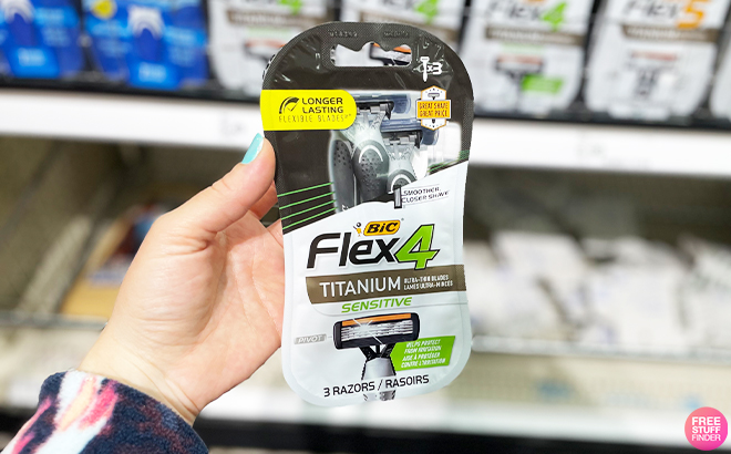 BiC Flex4 Titanium Sensitive Mens Disposable Razors 3 ct