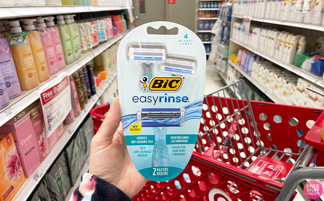 Bic EasyRinse Razor with Woman Holding it