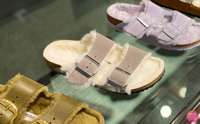 Birkenstock Womens Arizona Shearling Sandals on Store Shelves
