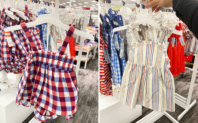 Cat Jack Toddler Girls Dress and Toddler Girls Tie Dye Sleeveless Striped Dress
