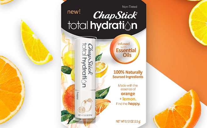 Chapstick Orange and Lemon Lip Balm in Packaging