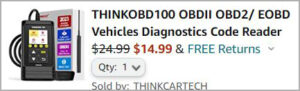 Checkout page of THINKOBD 100 Car Diagnostic Scanner