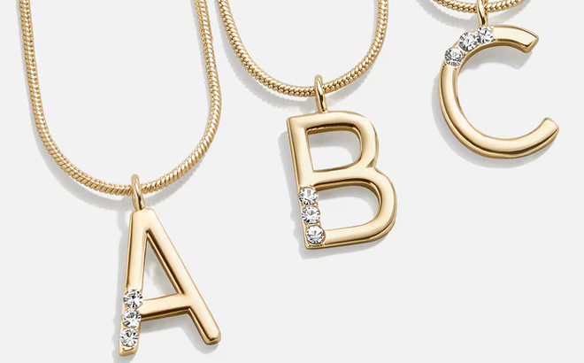 Classic A B C Initial Necklace