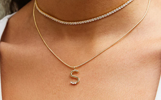 Classic S Initial Necklace