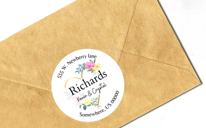 Classy Address Label on a Brown Envelope