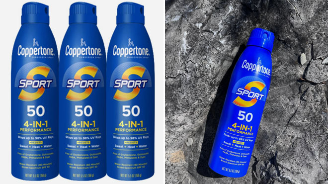 Coppertone Sport Sunscreen Spray SPF 50 3 Pack 2 2