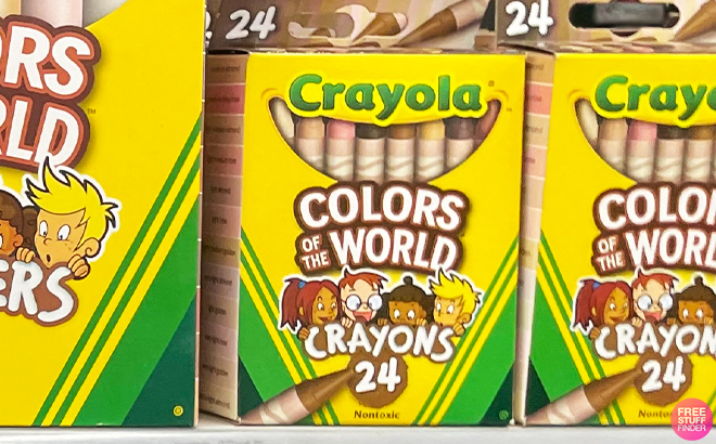 Crayola Crayons 24 Count Assorted Colors on a Shelf