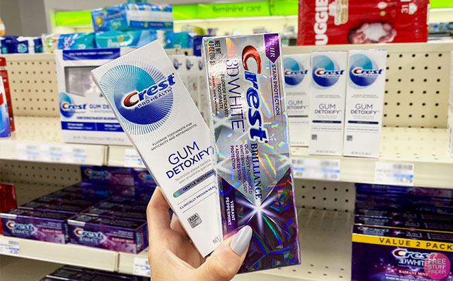 Crest 3D White Brilliance Toothpaste and Crest Gum Detoxify Toothpaste