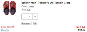 Crocs Spider Man Clogs Checkout Screen Crocs Spider Man Clogs Checkout Screen