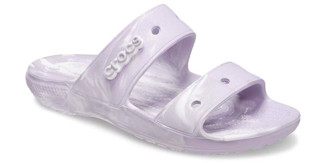 Crocs Unisex Classic Marbled Two Strap Slide Sandal